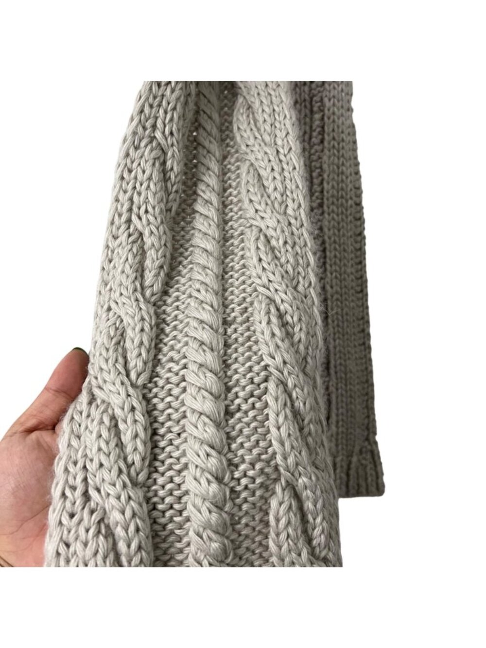 The North Face Womens Gray Chunky Knit Wool Cozy Rectangle Scarf OS - Picture 4 of 4